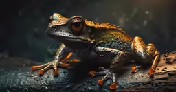 a large lizard sitting on top of a tree