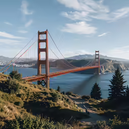 a large bridge that crosses over the water