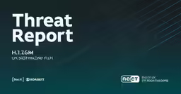 a close up of an advertisement with the text threat report