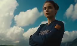 there is a woman that is posing for the camera