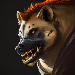 a face with an orange mohawk that has been painted on
