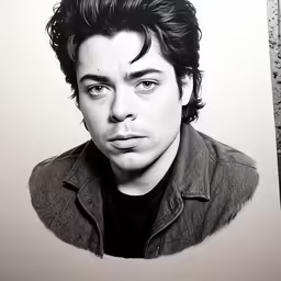the drawing shows a face of a man