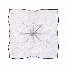 a drawing of an artistic flower with leaves