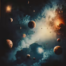 a bunch of planets that are flying by