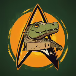 a tyrance alligator with a triangle in the middle