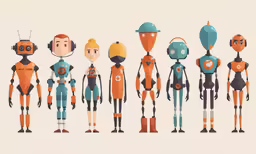 a cartoon of several different sized people