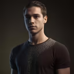 the young man is posing for a portrait in black