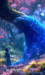 the wizard and the beast look like they are in a forest