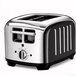 a close up of a toaster on a white surface