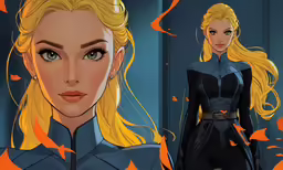 the young blonde girl in avengers comics is staring intently