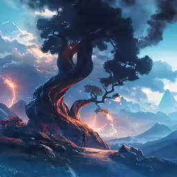 an artistic scene is in a fantasy world