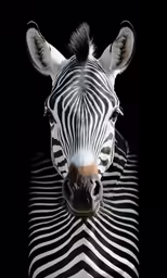 the head and neck of a zebra in black