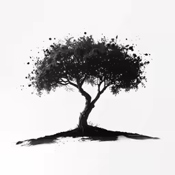 a black and white photo of a tree