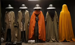 costume is displayed as if dressed in medieval costumes