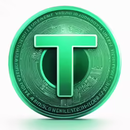 a coin with the letter t in the center