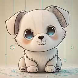 a dog that has been drawn into a picture