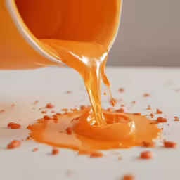 a baby bottle is pouring liquid onto it