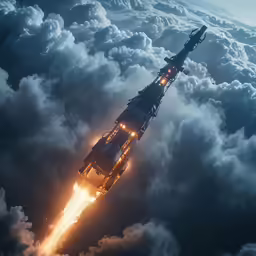 a cargo jet flying through the sky at high speed