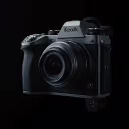 a black and white photo with a camera