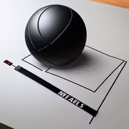 a ball on top of an upward graph with a pencil