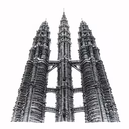 a view of the top of a very tall building