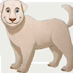 the little puppy is standing up in front of a white background