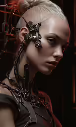 there is a very futuristic woman that is posing