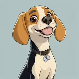 a dog sitting down with its tongue out