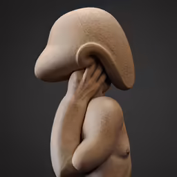 a woman that has her head over the shoulder
