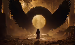 a woman standing in front of a giant tire