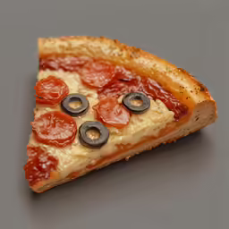 a slice of pizza that is on top of a table