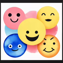a bunch of balls with different faces on them