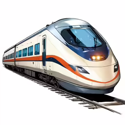 an illustration of a train on the tracks