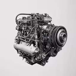 a car engine that is mounted on the side of a wall