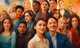 a group of young people standing next to each other