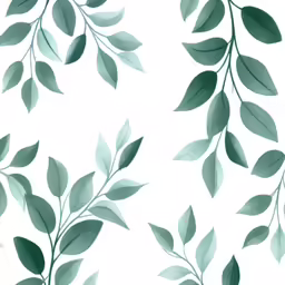 leaves in watercolor are shown against the white background
