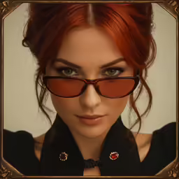 a woman wearing a neck tie and glasses