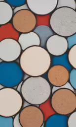 close up of circles made of cement