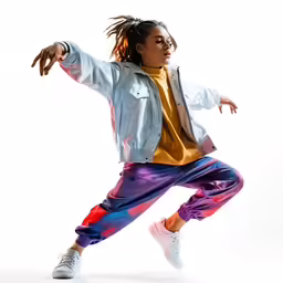 a girl is jumping up to do something