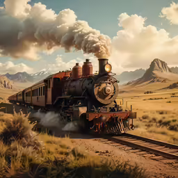 there is a steam train traveling down the tracks