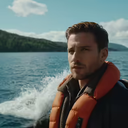 a man on a boat in the water