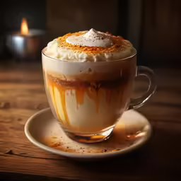 there is a large cup of coffee on the table