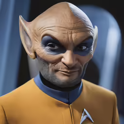 an image of the face of a man with blue hair