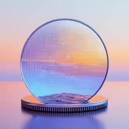 a digital rendering of an illuminated round object