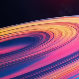 a multicolored swirled image on a black background