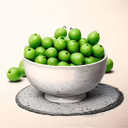 an artistic painting of apples in a bowl