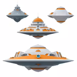 several pictures of the hulls of an orange and white ship