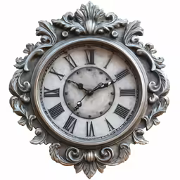 a close up of a fancy wall clock
