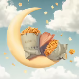 a bag is lying on a half moon