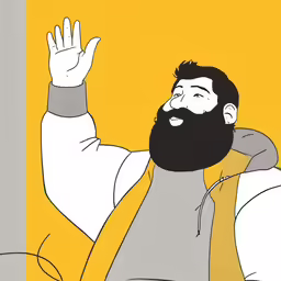 the selfie of a man in yellow and grey